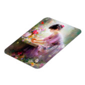 フラワーガーデンの少女 マグネット (左側)