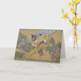 フラワーガーデンの様式化されたピーコック カード