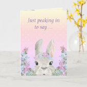 フラワーガーデンの水彩バンニー – イースターカード カード (黄色い花)