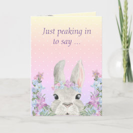 フラワーガーデンの水彩バンニー – イースターカード カード