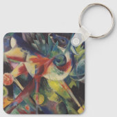 フラワーガーデンの鹿フランツ・マークによるヴィンテージ・アート キーホルダー (裏面)