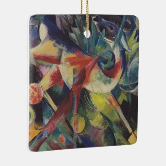 フラワーガーデンの鹿フランツ・マークによるヴィンテージ・アート セラミックオーナメント (右)