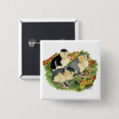 フラワーガーデンアヒル 缶バッジ (正面&裏面)