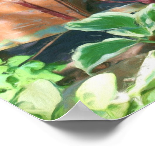 フラワーガーデンアレンジメントオイル塗装 ポスター (角)