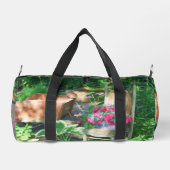 フラワーガーデンアンティークパーソナライズされた椅子 ダッフルバッグ (裏面)