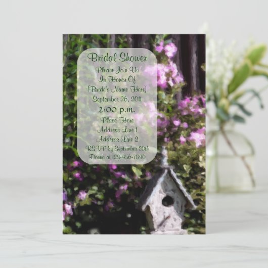 フラワーガーデンアートブライダルシャワー招待状 招待状 (スタンド正面)