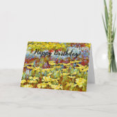 フラワーガーデンイエローフラワーズ誕生日カード カード (正面)