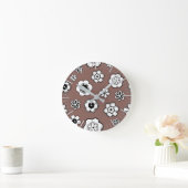 フラワーガーデンインブランデー ラウンド壁時計 (ホーム)