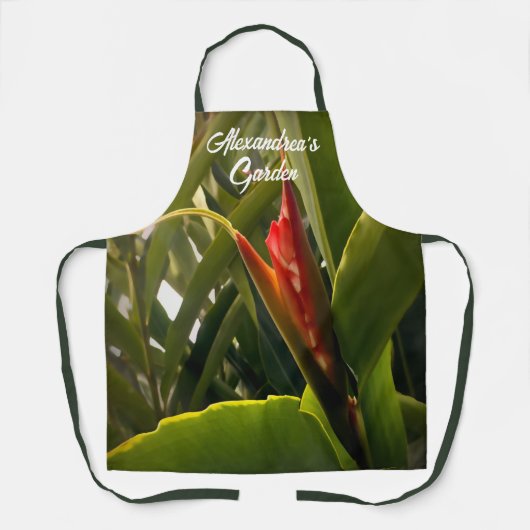 フラワーガーデンウォーターカラーフローラカスタム自然 エプロン (正面)