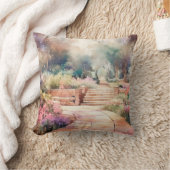 フラワーガーデンウォーターカラー クッション (ブランケット)