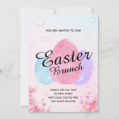 フラワーガーデンエッグイースターブランチカラフル 招待状 (正面)