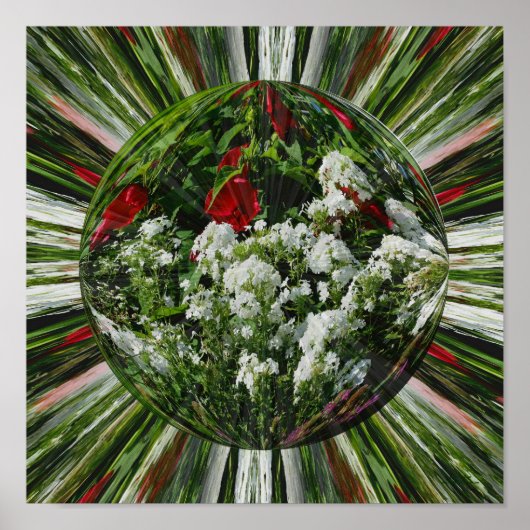 フラワーガーデンエナジーフローラ抽象芸術アート ポスター (正面)