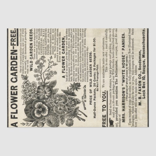 フラワーガーデンエフェメラデコップクラフト 薄葉紙 (正面)