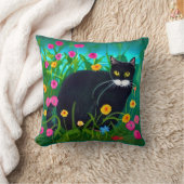 フラワーガーデンカラフルに登場する黒猫 クッション (ブランケット)