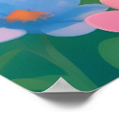 フラワーガーデンカラフルポスターの笑顔の子供 ポスター (角)