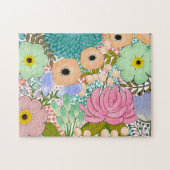 フラワーガーデンガッシュ絵画の252ピース ジグソーパズル (横)