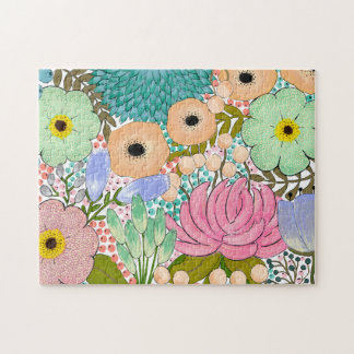 フラワーガーデンガッシュ絵画の252ピース ジグソーパズル