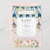 フラワーガーデンガールベビーシャワー招待状 招待状 (正面/裏面)
