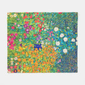 フラワーガーデングスタフクリムト フリースブランケット (正面(横))