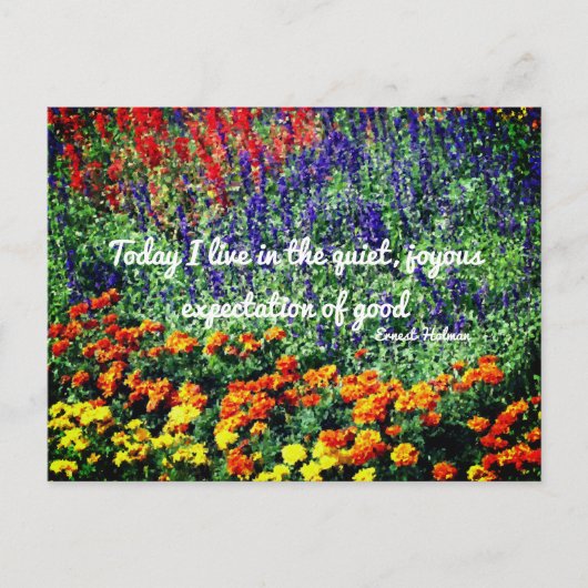 フラワーガーデングッド感動的引用文 ポストカード (正面)