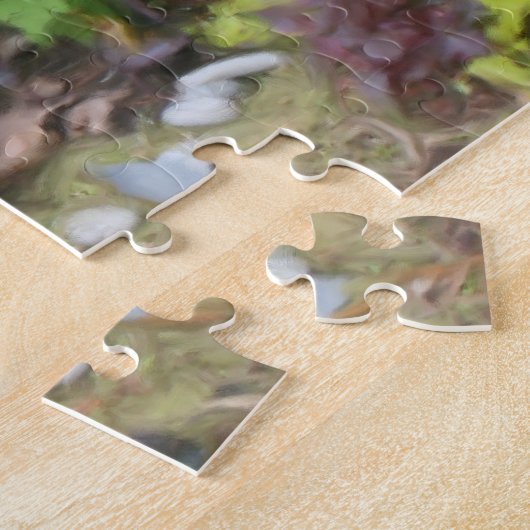 フラワーガーデンコテージグアッシュ絵画ズ ジグソーパズル (側面)