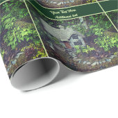 フラワーガーデンコテージ パーソナライズされた ラッピングペーパー (ロールコーナー)