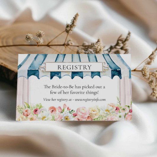 フラワーガーデンサマーブライダルシャワーレジストリ エンクロージャーカード