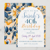 フラワーガーデンシトラステーマ誕生日 招待状 (正面/裏面)