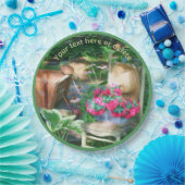 フラワーガーデンチェアアートパーソナライズされたパーティー ペーパープレート (パーティー)