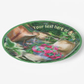 フラワーガーデンチェアアートパーソナライズされたパーティー ペーパープレート (アングル)
