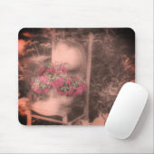 フラワーガーデンチェアヴィンテージ白黒 マウスパッド (マウス)