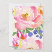 フラワーガーデンチョーク |ブライダルシャワーの招待 招待状 (裏面)