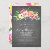 フラワーガーデンチョーク |ブライダルシャワーの招待 招待状 (正面/裏面)