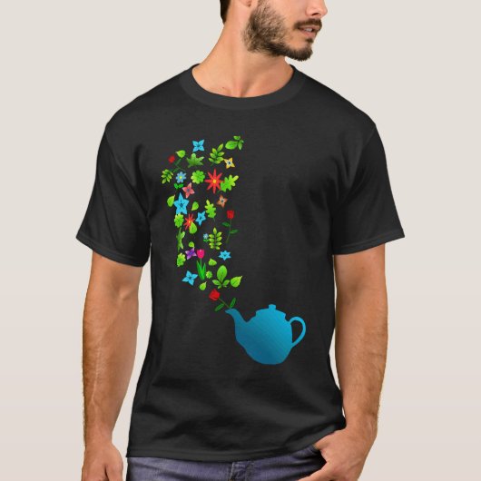 フラワーガーデンティーポット Tシャツ (正面)