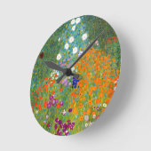 フラワーガーデンバイグスタフクリムトヴィンテージフローラ ラウンド壁時計 (傾斜)