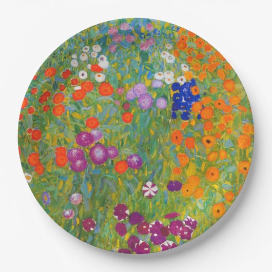 フラワーガーデンバイグスタフクリムト ペーパープレート (正面)