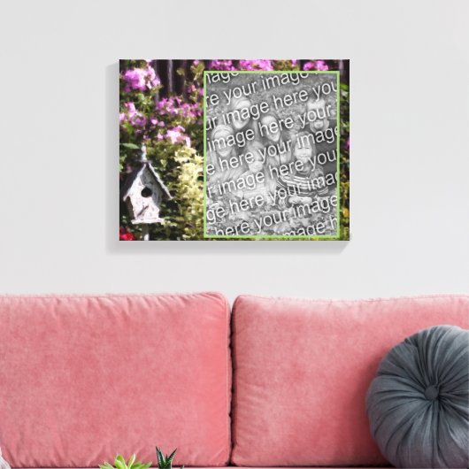 フラワーガーデンバードハウスアート自分の写真を作成 キャンバスプリント (インサイチュ (リビング))