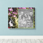 フラワーガーデンバードハウスアート自分の写真を作成 キャンバスプリント (インサイチュ (ウッドフロア))