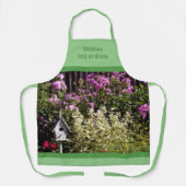 フラワーガーデンバードハウスアーパーソナライズされたト エプロン (正面)