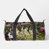 フラワーガーデンバードハウスアーパーソナライズされたト ダッフルバッグ (正面)