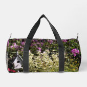 フラワーガーデンバードハウスアーパーソナライズされたト ダッフルバッグ (裏面)