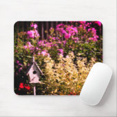 フラワーガーデンバードハウスパステル絵画ズ マウスパッド (マウス)