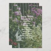 フラワーガーデンバードハウスフローラパーティー 招待状 (正面/裏面)