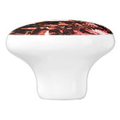 フラワーガーデンバードハウスブラックアンドホワイトヴィンテージ セラミックノブ (側面)