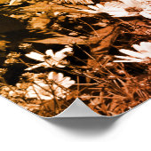 フラワーガーデンバードハウスブラックアンドホワイトヴィンテージ ポスター (角)