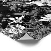 フラワーガーデンバードハウスブラックアンドホワイト ポスター (角)