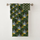 フラワーガーデンバードハウス自然アートパターン バスタオルセット (インサイチュ)