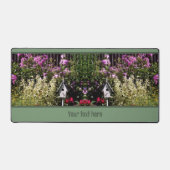 フラワーガーデンバードハ絵画ウスパーソナライズされたズ デスクマット (正面)