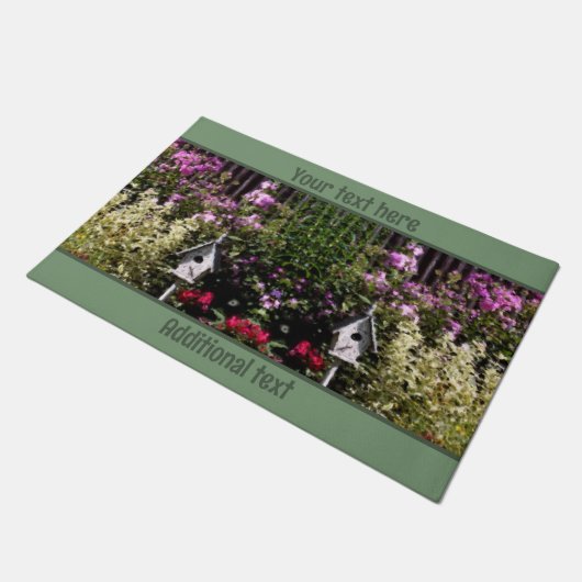 フラワーガーデンバードハ絵画ウスパーソナライズされたズ ドアマット (アングル)