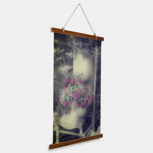 フラワーガーデンパーシャルカラーヴィンテージ 吊り下げ型タペストリー (傾斜あり)